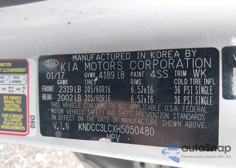 2017 Kia Niro Ex from USA, damaged, VIN KNDCC3LCXH5050480